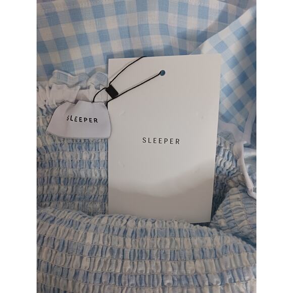 SLEEPER Gingham Belle Mid-Length Dress, size XL, 100% Linen, NWT - Picture 11 of 14